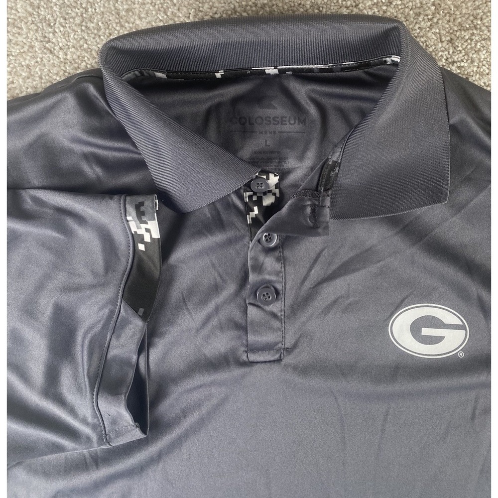 Colosseum Athletics Gray Green Bay Packers Polo L Performance Camo/OHT Logo USA